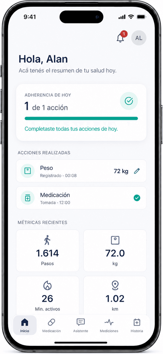 App del financiador con Predicta integrada en el teléfono del afiliado